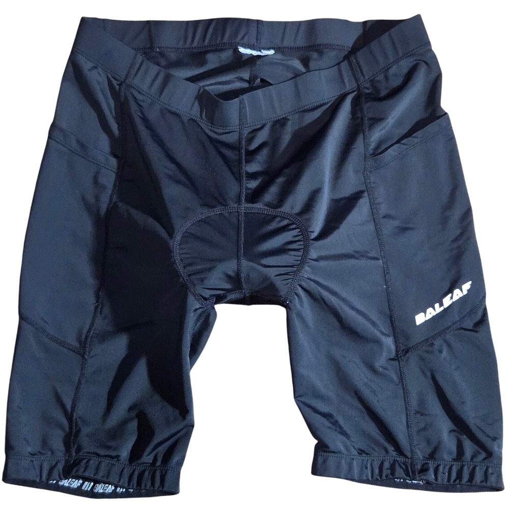 Baleaf Mens Padded Cycling Shorts Black 3D‎ Gel Chamois Bike Shorts Side Pockets